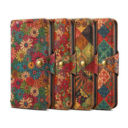 iPhone Flower Language Cork Flip Wallet Stand Leather Phone Case (Red)