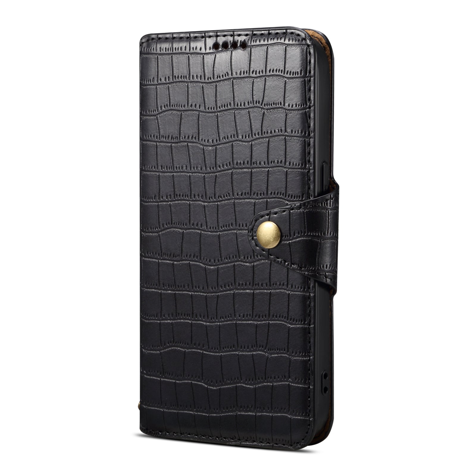 Crocodile PU Leather Honor Cover Wallet Phone Case（Black）