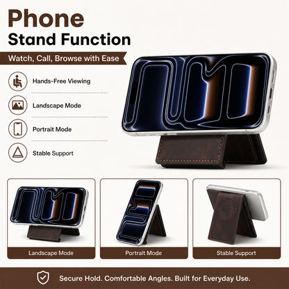 PU Leather 4 Card Slots Magsafe fold Pop Wallet