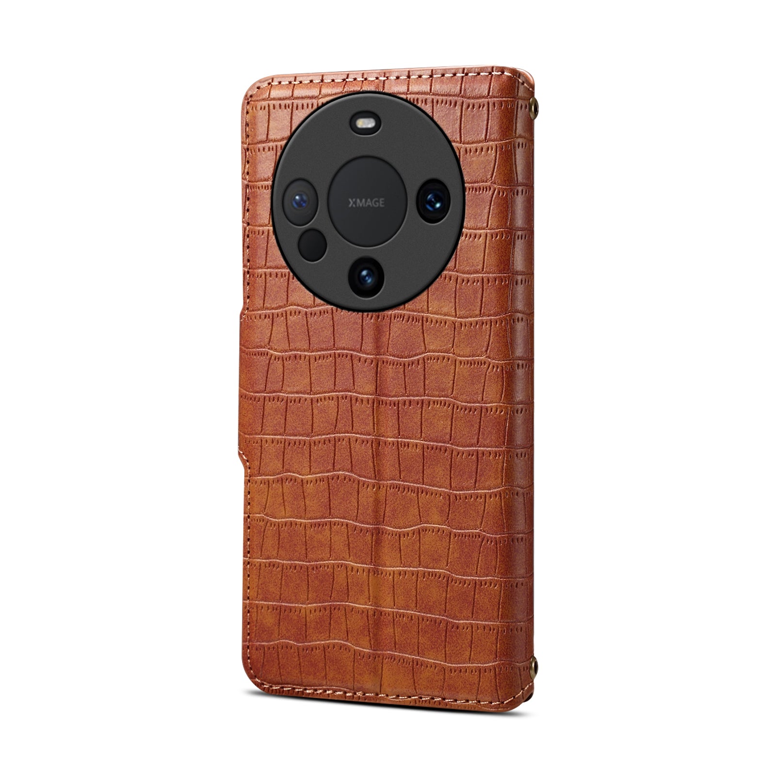 Crocodile PU Leather Huawei Cover Wallet Phone Case（Brown）