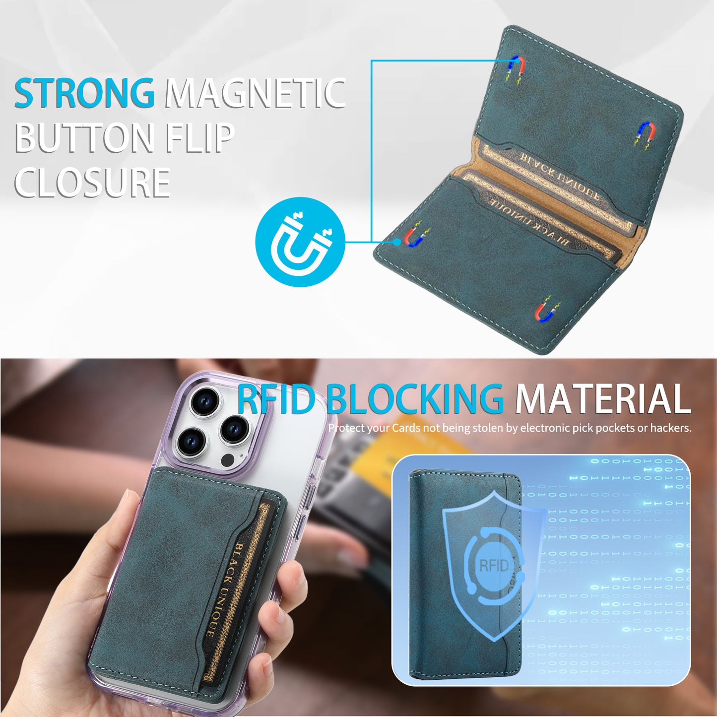 Bifold PU Leather Mag Wallet - Outer Slot
