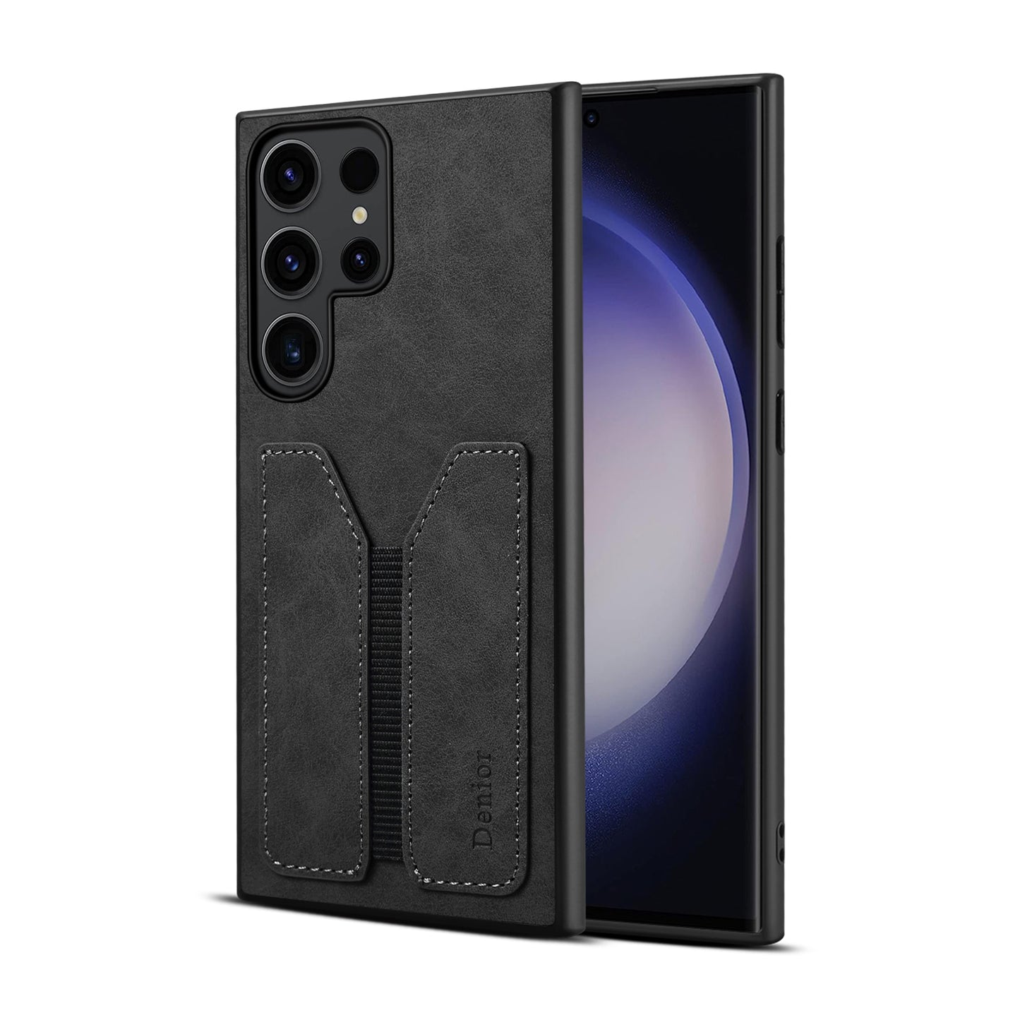 PU Retro Faux Leather DV Elastic Card Holder Phone Case (For Samsung)