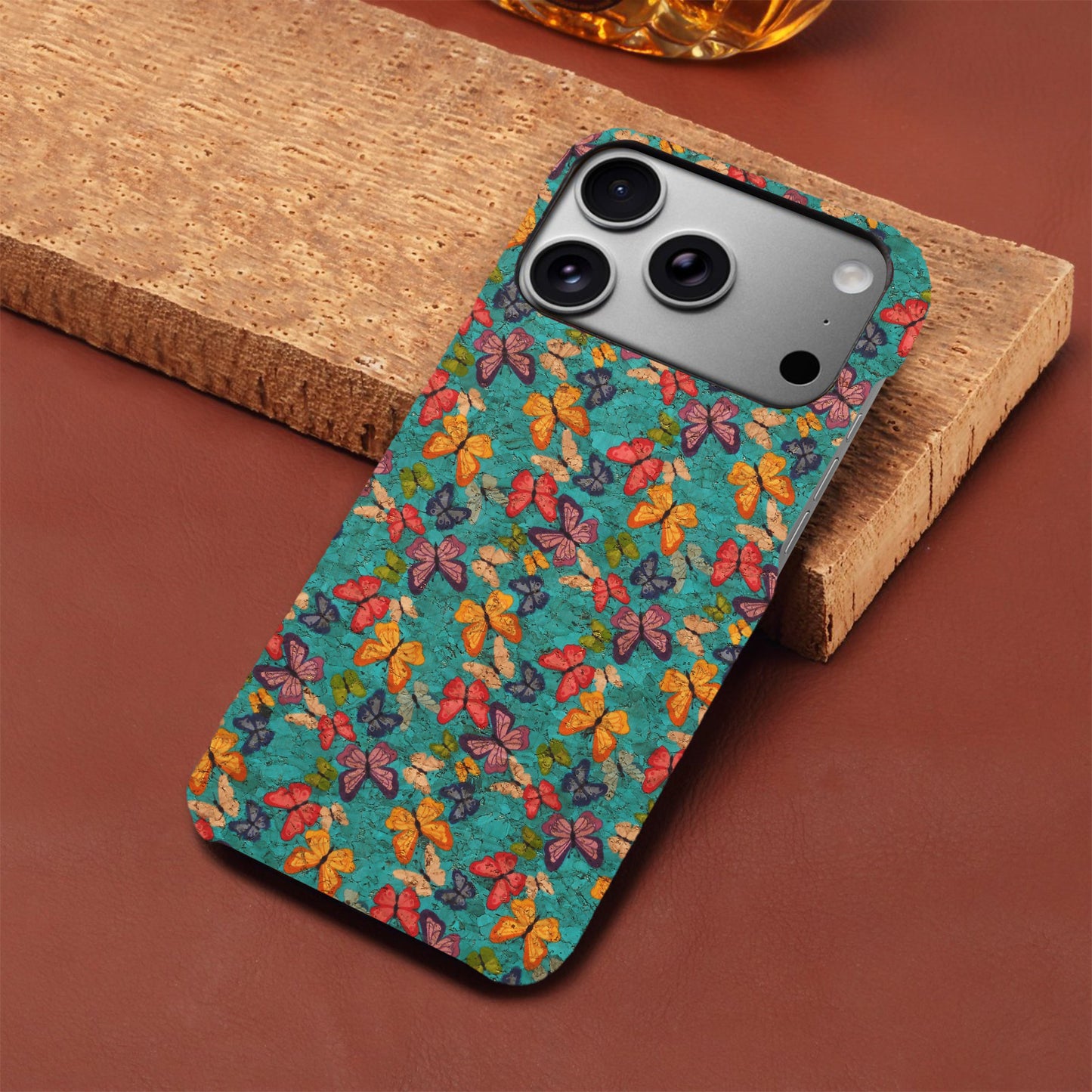 Floral Pattern Cork PC Phone Case
