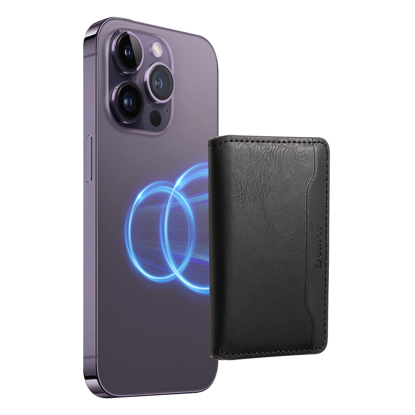 PU Faux Leather Cow Pattern Magnetic Card Holder