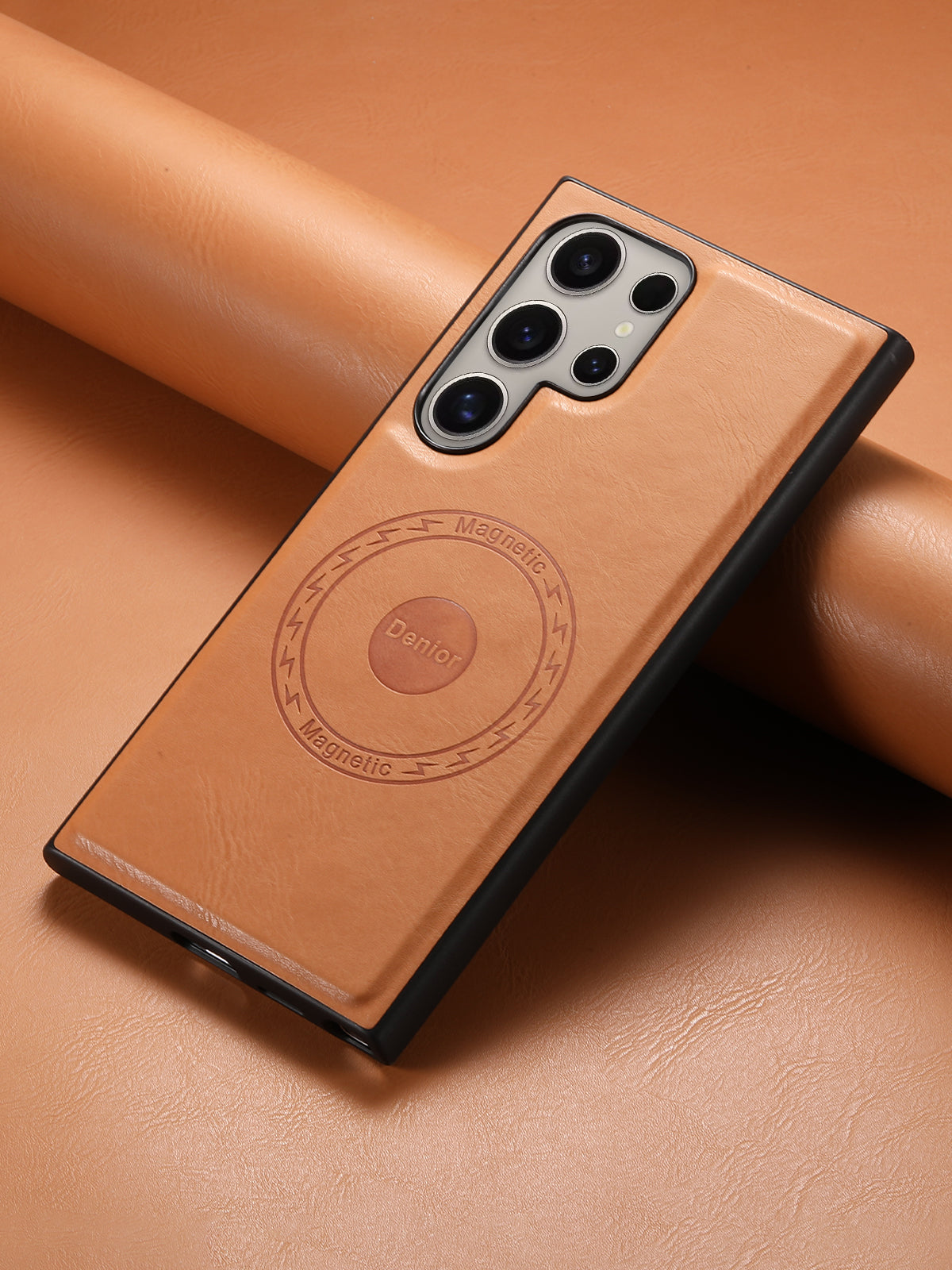 PU Faux Cowhide Texture Magnetic Phone Case (For Samsung)