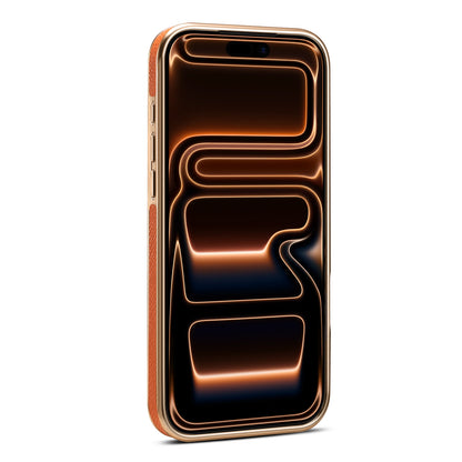 Genuine Leather Gear Electroplated Phone Case
