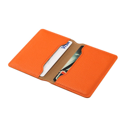 PU Faux Leather Lychee Texture Magnetic Card Holder