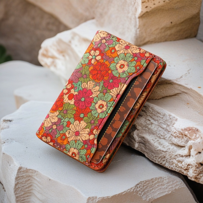 Cork Floral Magnetic Card Holder