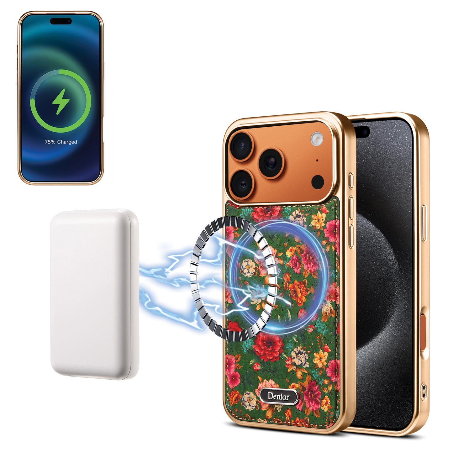 Butterfly Printed Magnetic Electroplated Phone Case