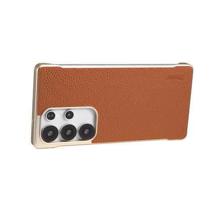 Genuine Leather Litchi Texture Magnetic Phone Case (For Samsung)