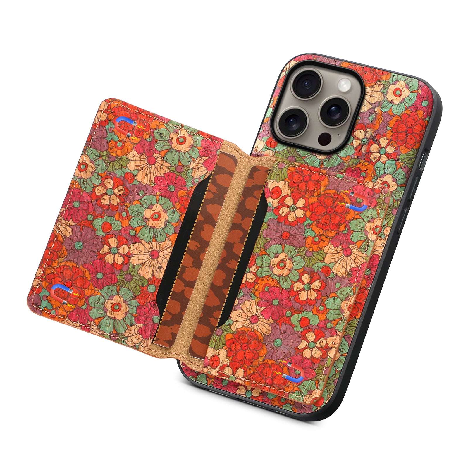 Wooden Phone Case For iPhone 16 - 7 Series (Red)