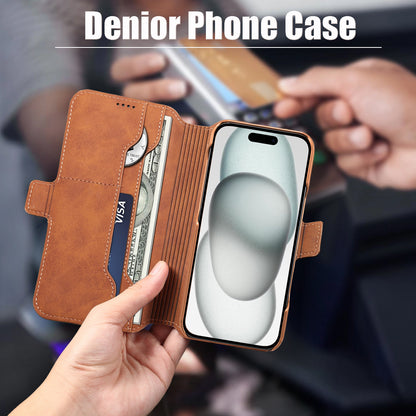 2IN1 Detachable Magnetic iPhone Phone Case & Card Pocket（Brown）