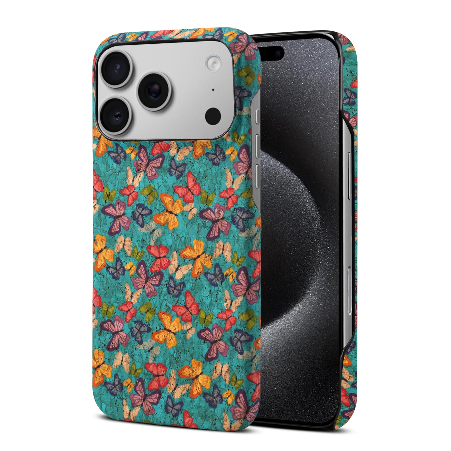 Floral Pattern Cork PC Phone Case