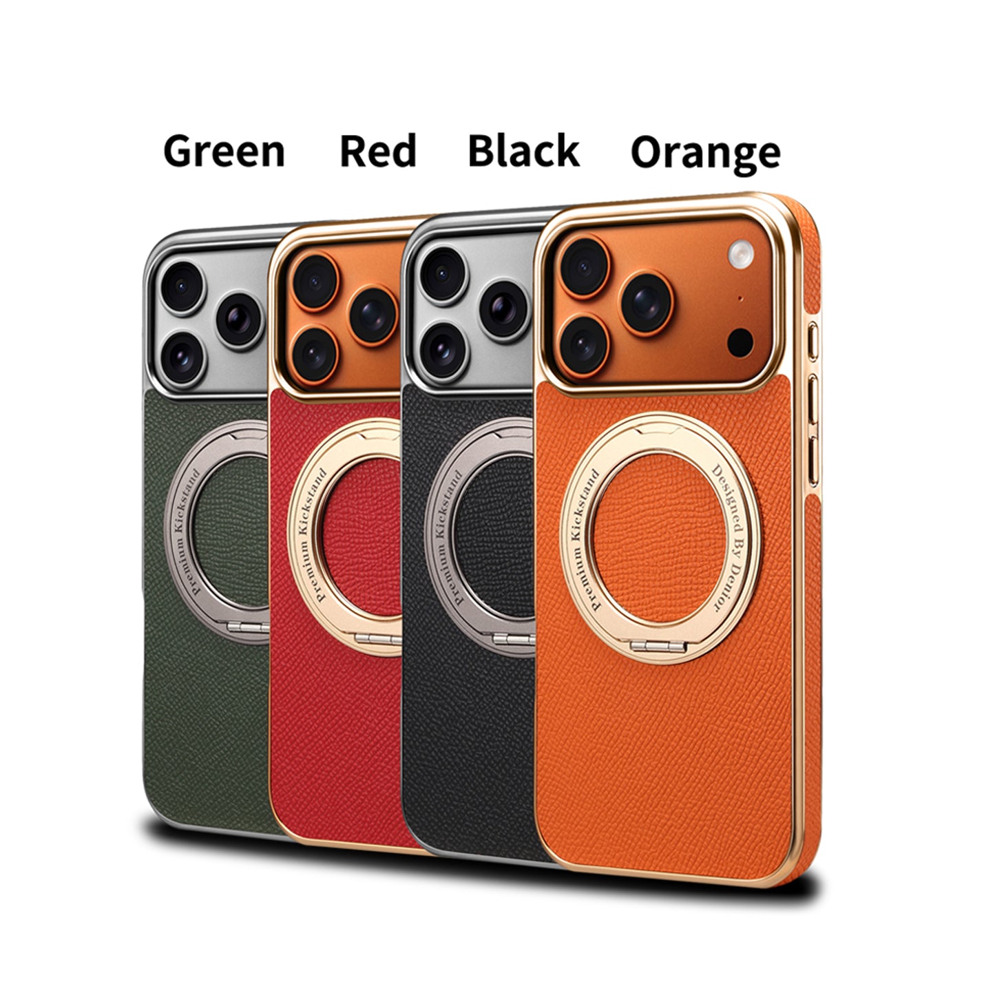 Genuine Leather Gear Electroplated Phone Case