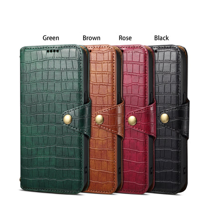 Crocodile PU Leather Honor Cover Wallet Phone Case（Brown）
