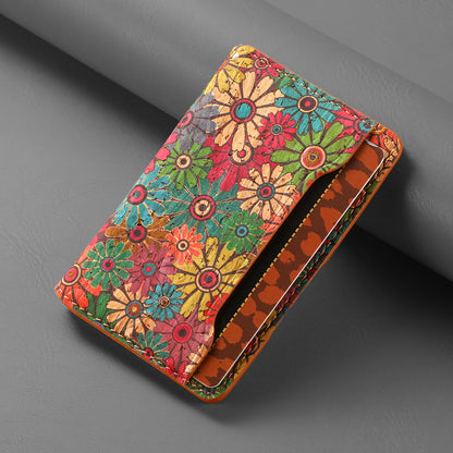 Glue Bifold Cork Card Holder - Floral