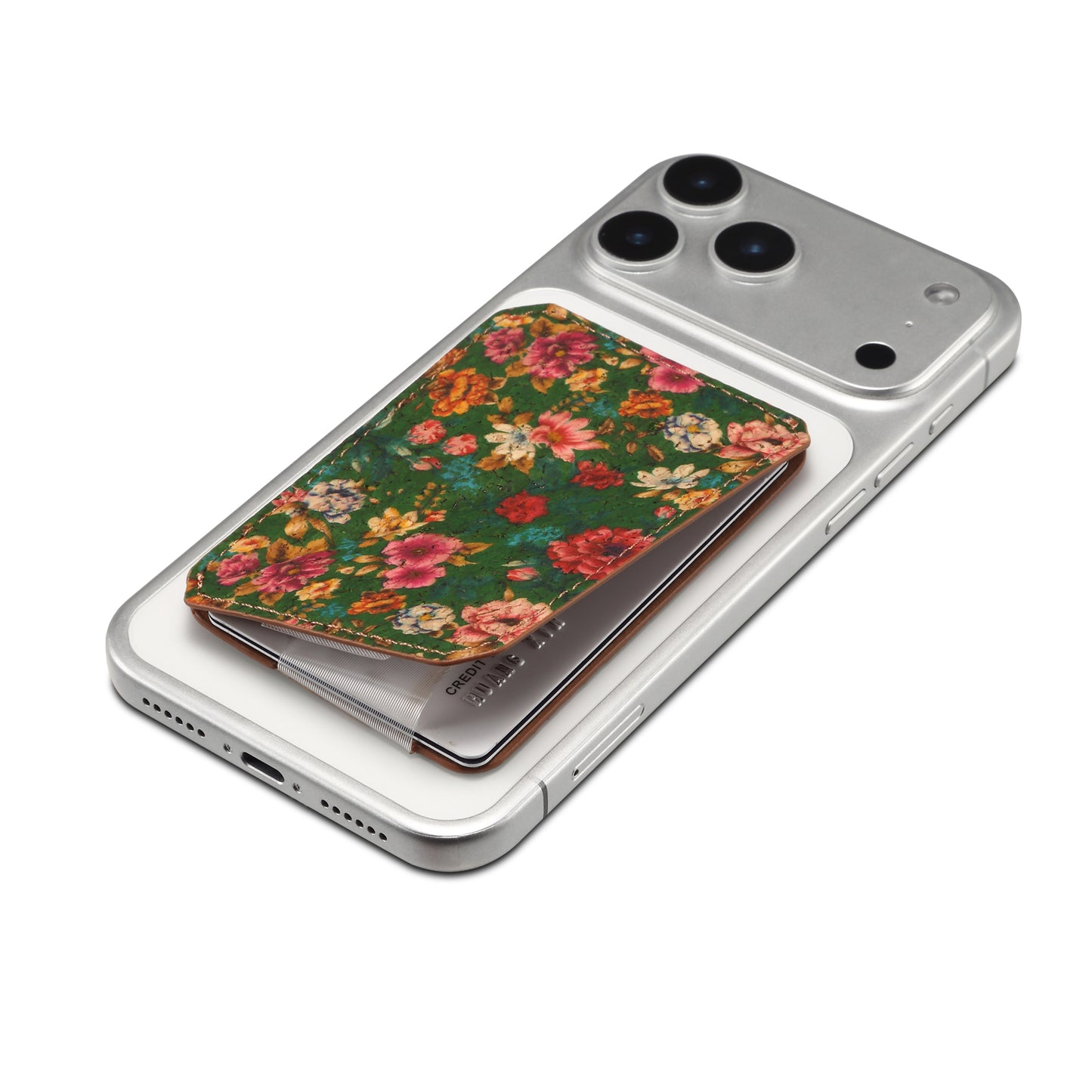 PU Faux Leather Lychee Texture Magnetic Card Holder