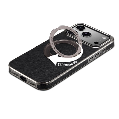 Genuine Leather Gear Electroplated Phone Case