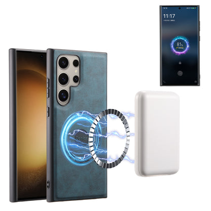 PU Retro Faux Leather Texture Magnetic Phone Case (For Samsung)