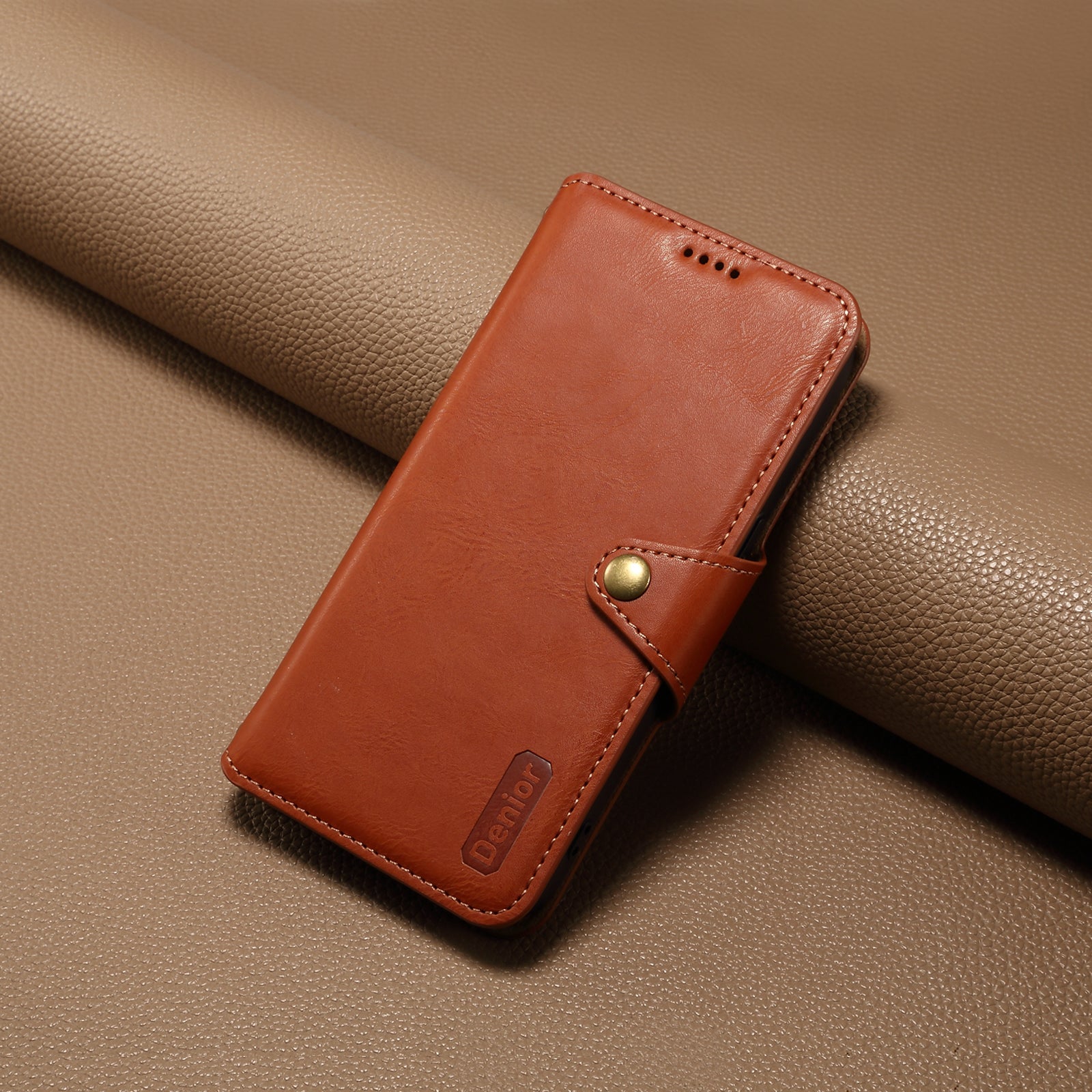 Google Simple PU Leather Flip Card Wallet Stand Phone Case（Brown）