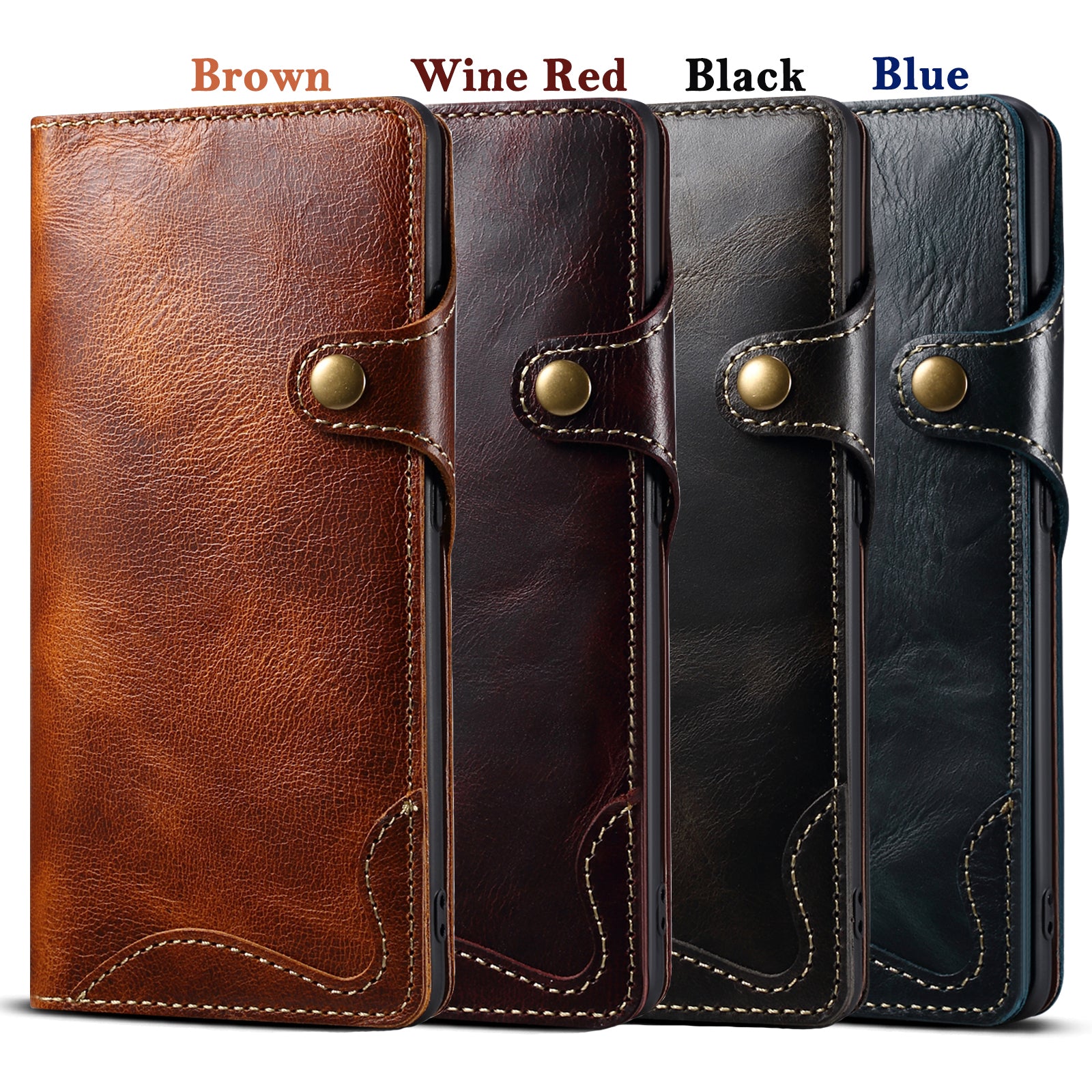 Samsung Galaxy S23/S22/S21 Series Genuine Leathe Multi Functional Card Insertion Flip Wallet Holder Phone Case（Blue）