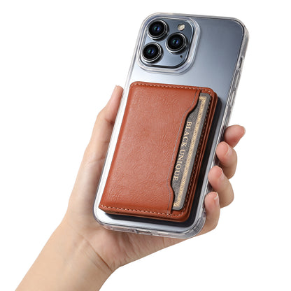 Magnetic Cowhide Pattern Credit Card Bag（Brown）