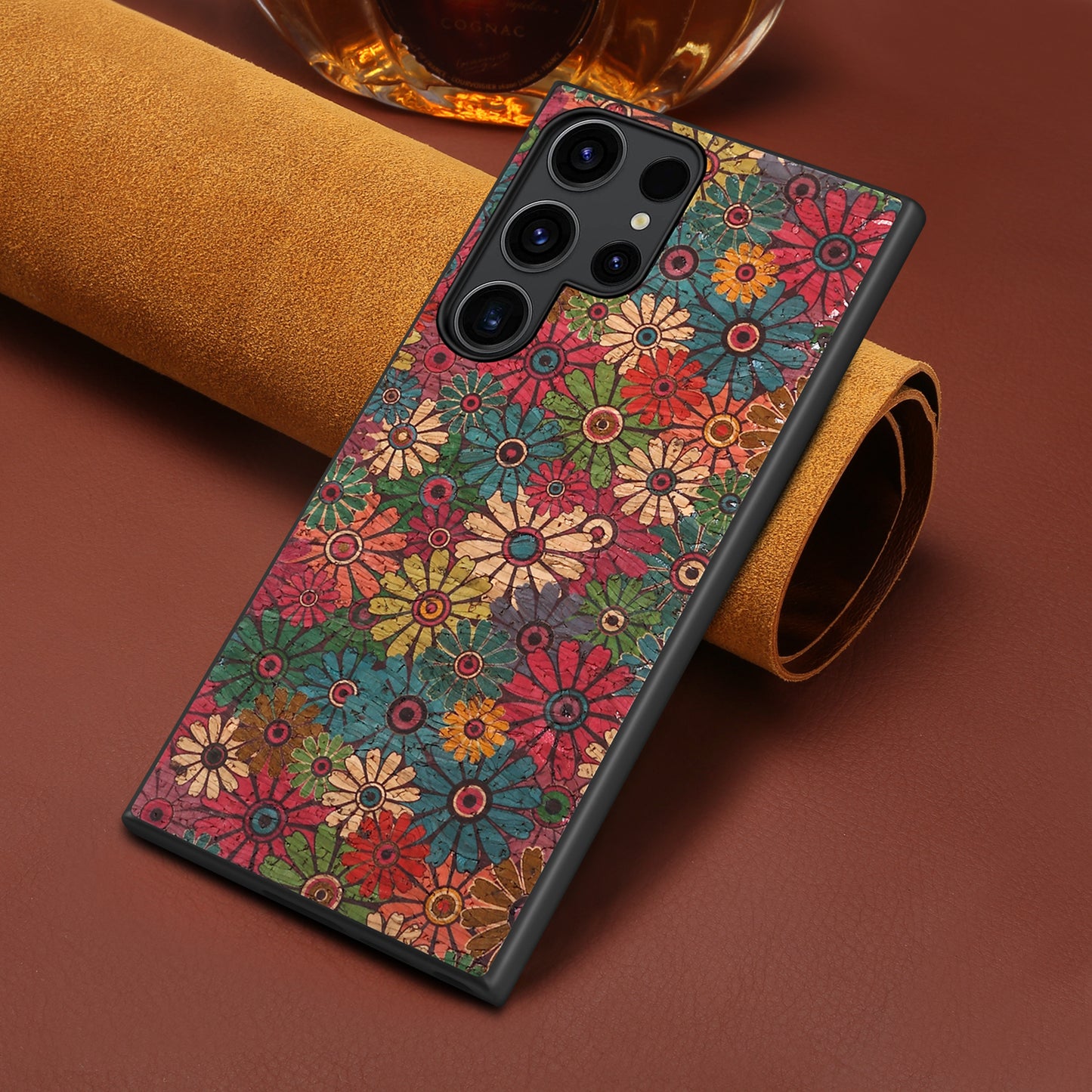 Cork Floral Phone Case Back Cover (For Samsung)