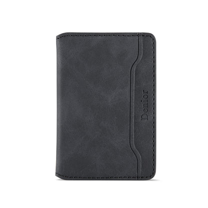 PU Leather Imitation 3-Slot Magnetic Foldable Card Holder