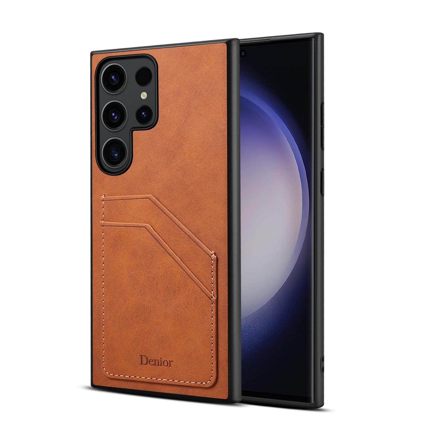 PU Retro Faux Leather Dual Card Slot Phone Case (For Samsung)