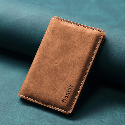 RFID Magnetic Slim Credit Card Bag（Brown）