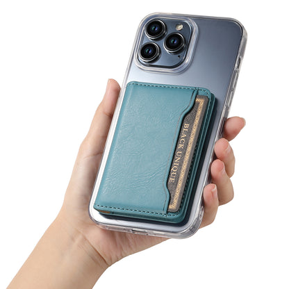 Magnetic Cowhide Pattern Credit Card Bag (Blue)