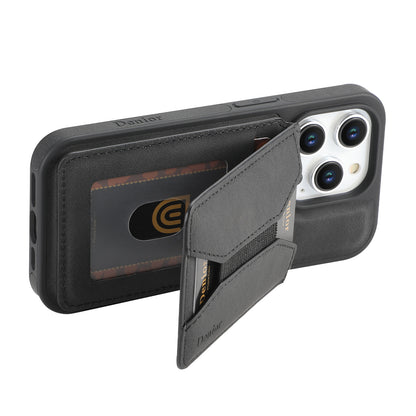 Skin-feeling Calfskin Magnetic Phone Case & Card Holder（Black）