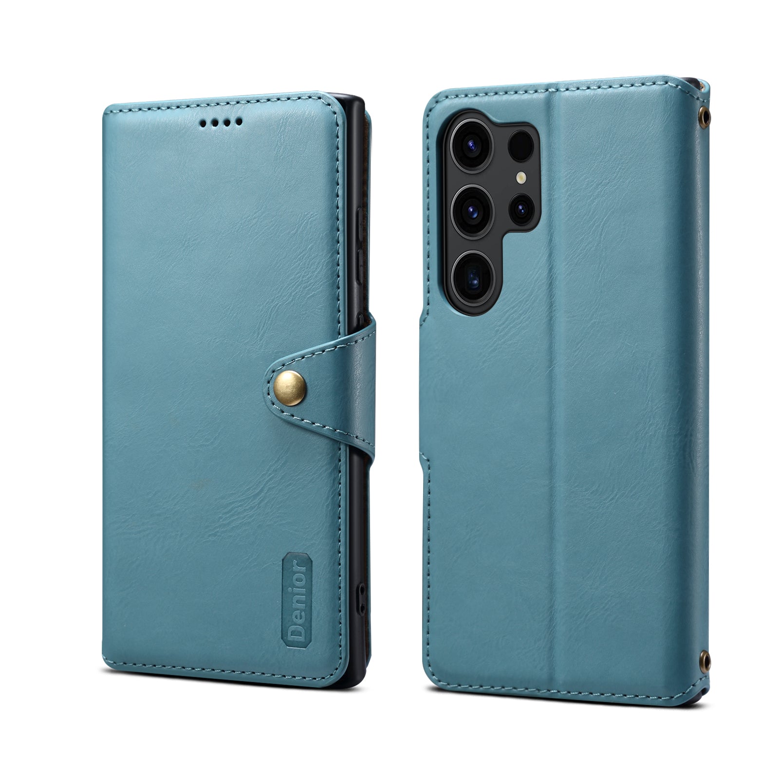 Samsung Simple PU Leather Flip Card Wallet Stand Phone Case（Blue）