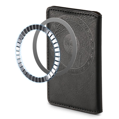 Magnetic Cowhide Pattern Credit Card Bag（Black）