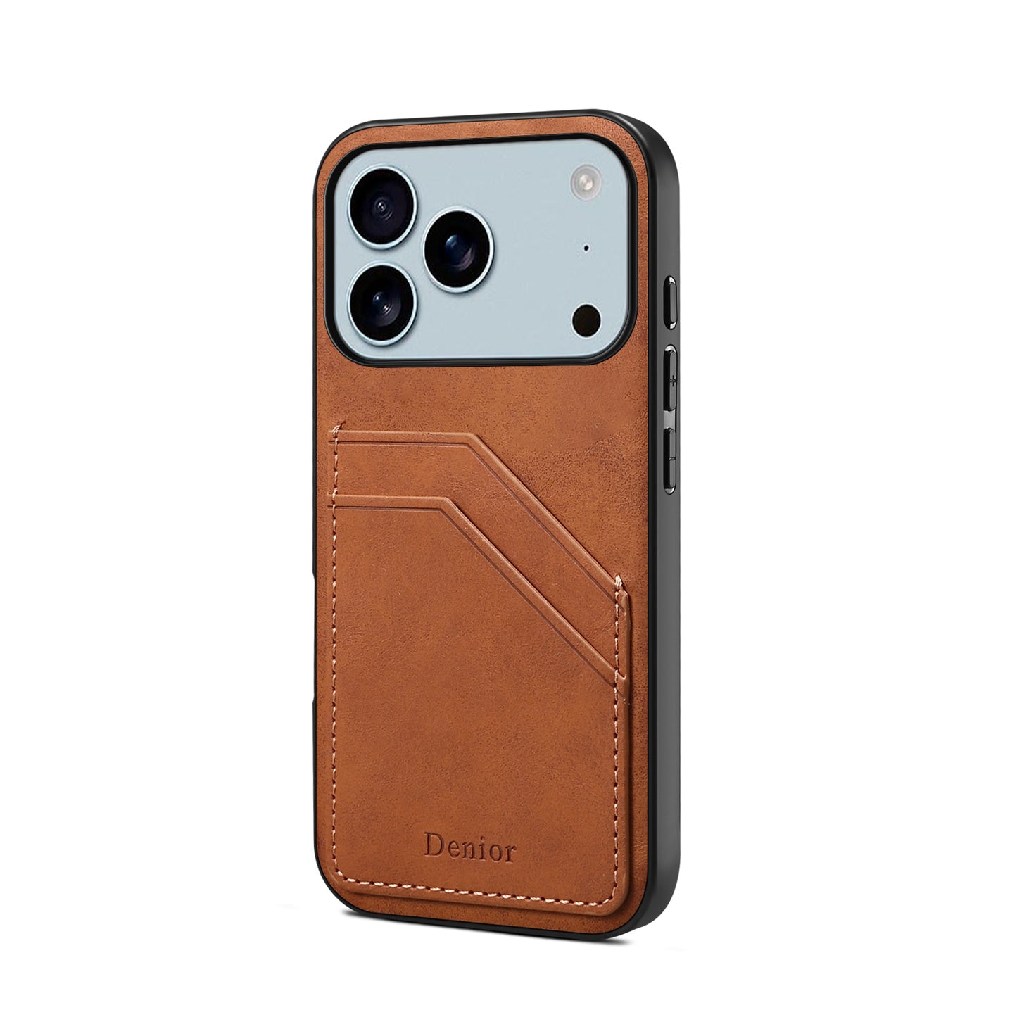 PU Retro Faux Leather Dual Card Slot Phone Case (For iPhone)