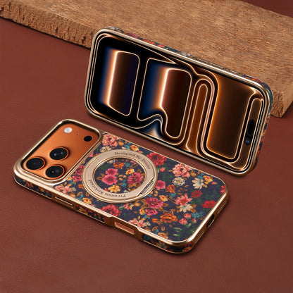 Floral Pattern Gear Electroplated Phone Case