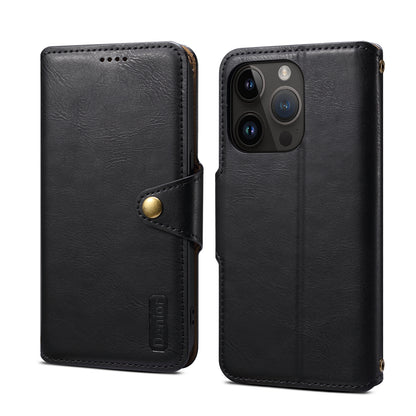 IPhone Simple PU Leather Flip Card Wallet Stand Phone Case（Black）