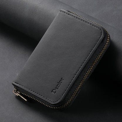 RFID Magnetic Zipper Wallet Credit Card Bag (Black)