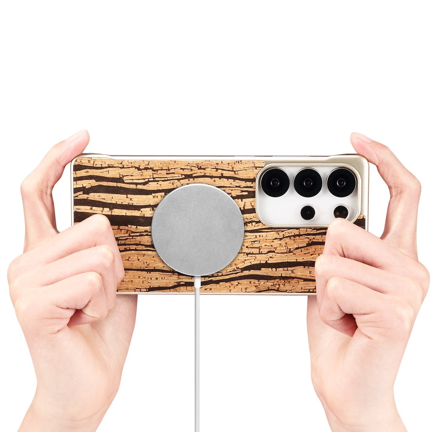 Cork Floral Borderless Magnetic Phone Case (For Samsung)