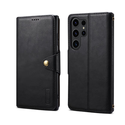 Samsung Simple PU Leather Flip Card Wallet Stand Phone Case（Black）