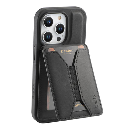 Skin-feeling Calfskin Magnetic Phone Case & Card Holder（Black）