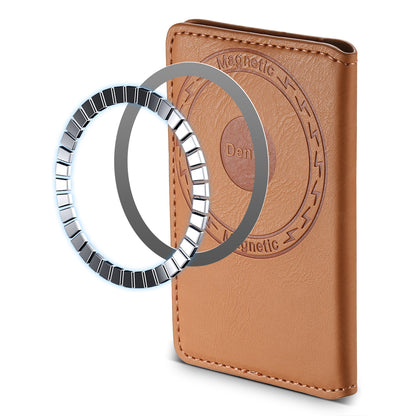 Magnetic Cowhide Pattern Credit Card Bag（Kahki）