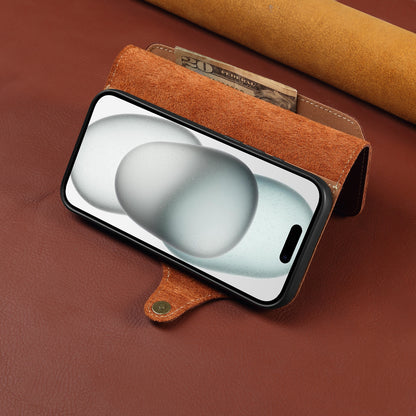 Genuine Oil Wax Cowhide Stand Wallet Phone Case