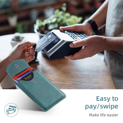 Magnetic Bracket Leather  Credit Card Bag（Blue）
