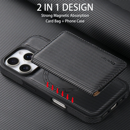 Charcoal fibre Magnetic Case & Card Bag（Black）