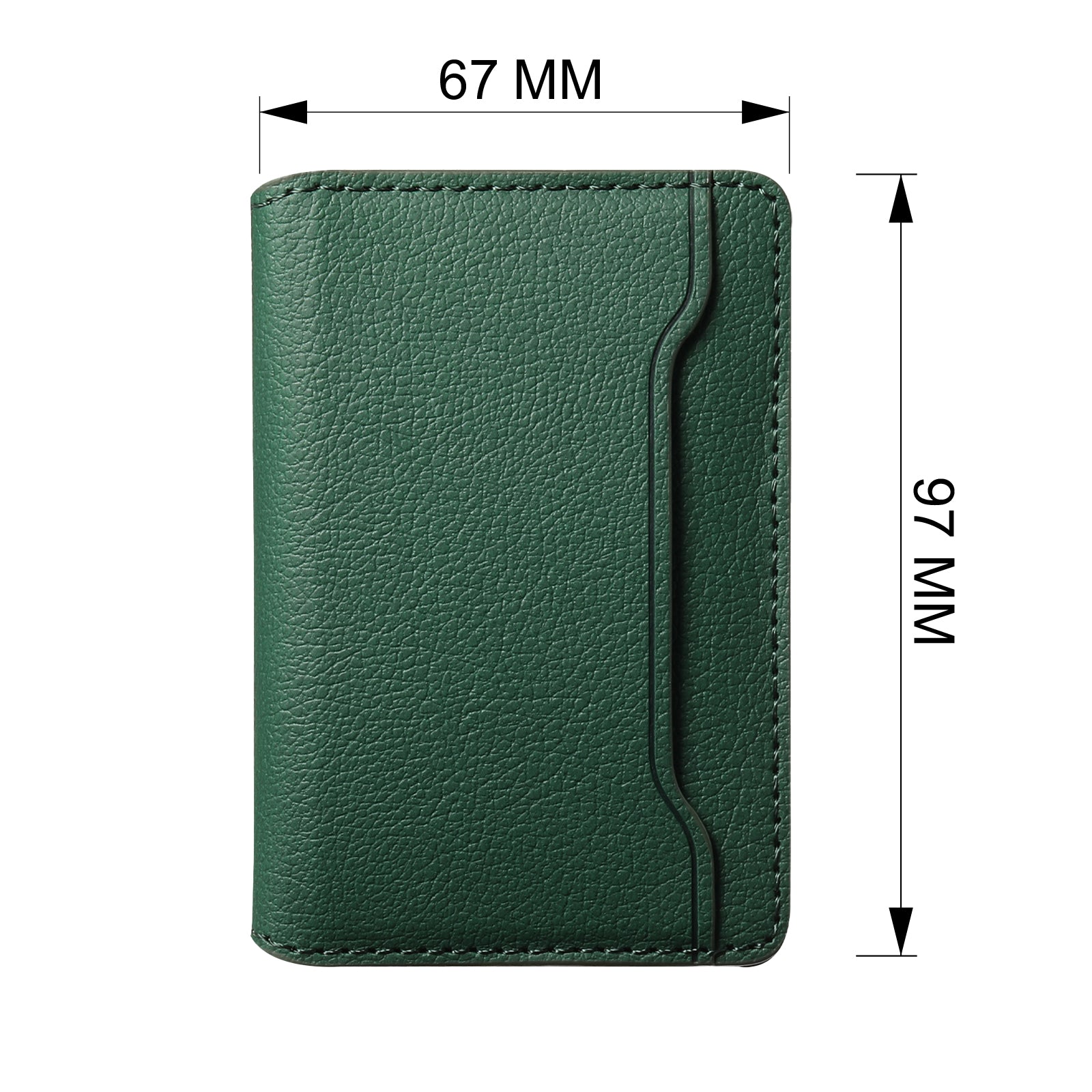 Litchi patterned Leather Bracket Ultra-Thin Credit Card Bag（Green）