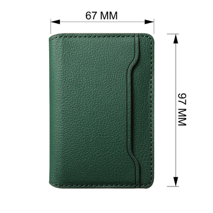 Litchi patterned Leather Bracket Ultra-Thin Credit Card Bag（Green）