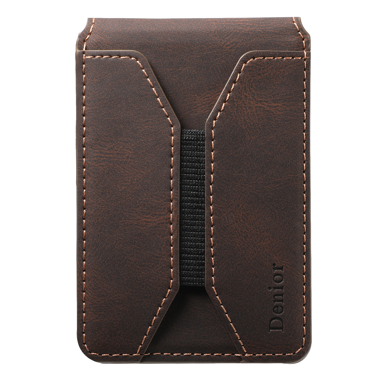 Bifold Vertical Elastic Rope Clip PU Leather Mag Wallet - Skin Feel