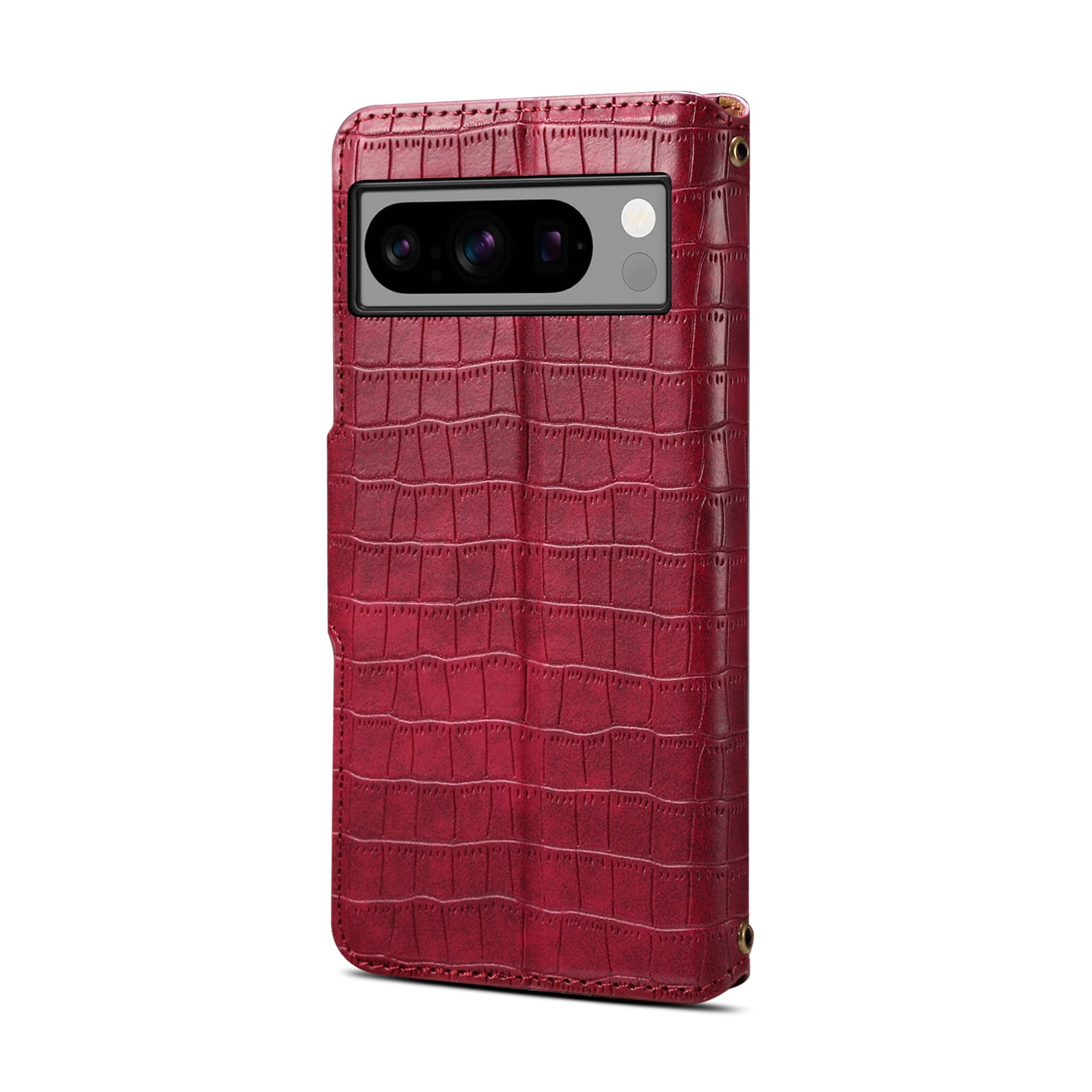 Crocodile PU Leather Google Cover Wallet Phone Case（Red）