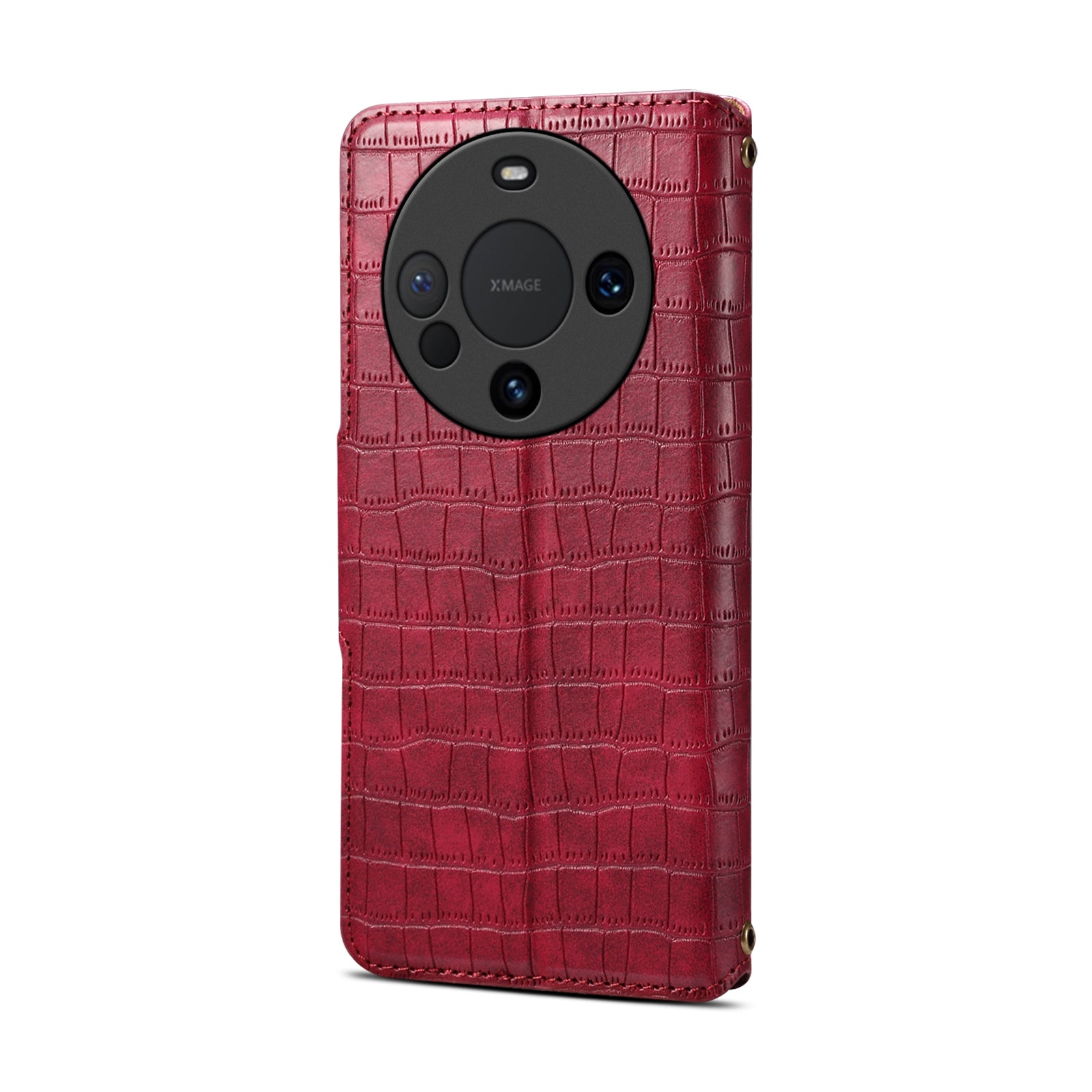 Crocodile PU Leather Huawei Cover Wallet Phone Case（Red）